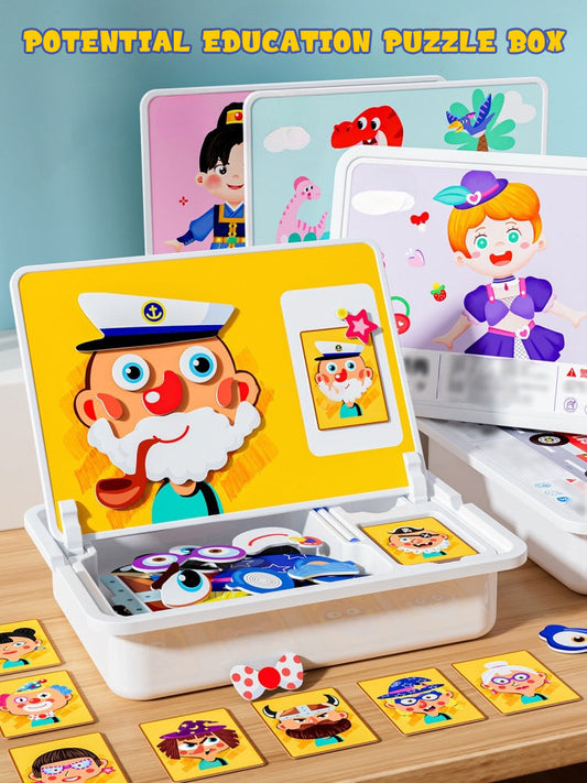 Magnetische Puzzles Gesicht Ankleiden Reise Spiel Doppel Seite Vorschule Pädagogisches Lernspielzeug für Kinder