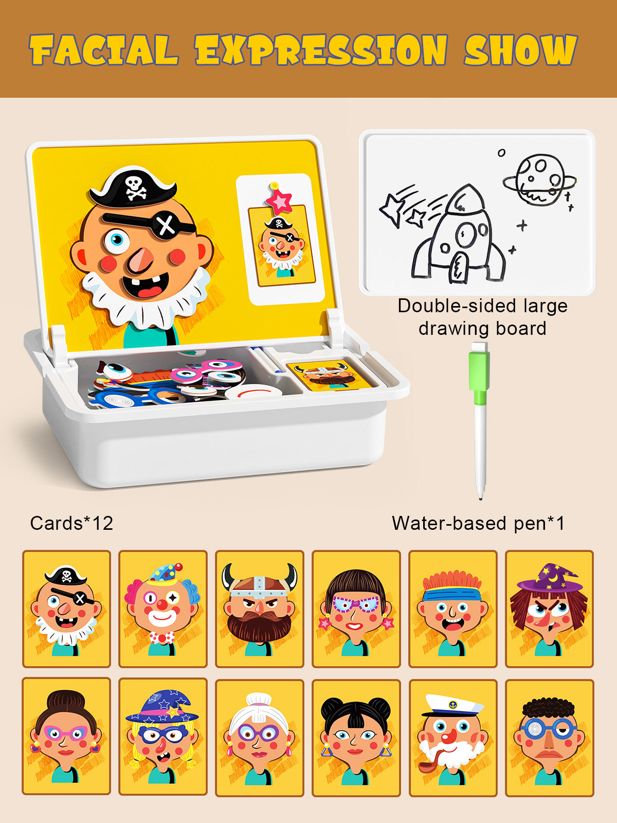 Magnetische Puzzles Gesicht Ankleiden Reise Spiel Doppel Seite Vorschule Pädagogisches Lernspielzeug für Kinder